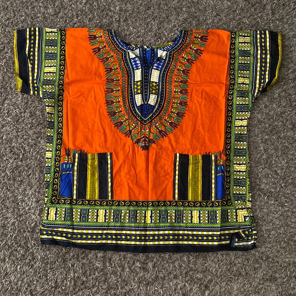 Orange dashiki shirt